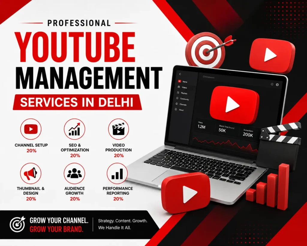 YouTube management services in Delhi - grow, optimize and scale your channel with Digital Ultras