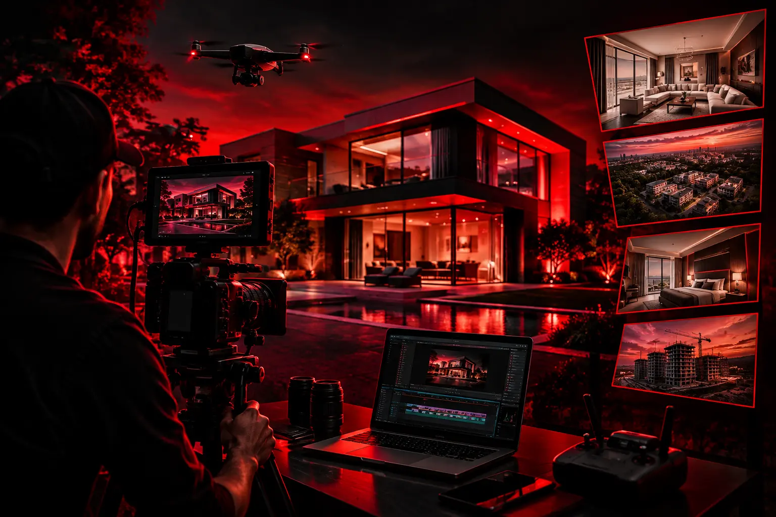 Real Estate Video Production for professional property walkthroughs, real estate Reels, drone videos, luxury property videos, and property marketing content.